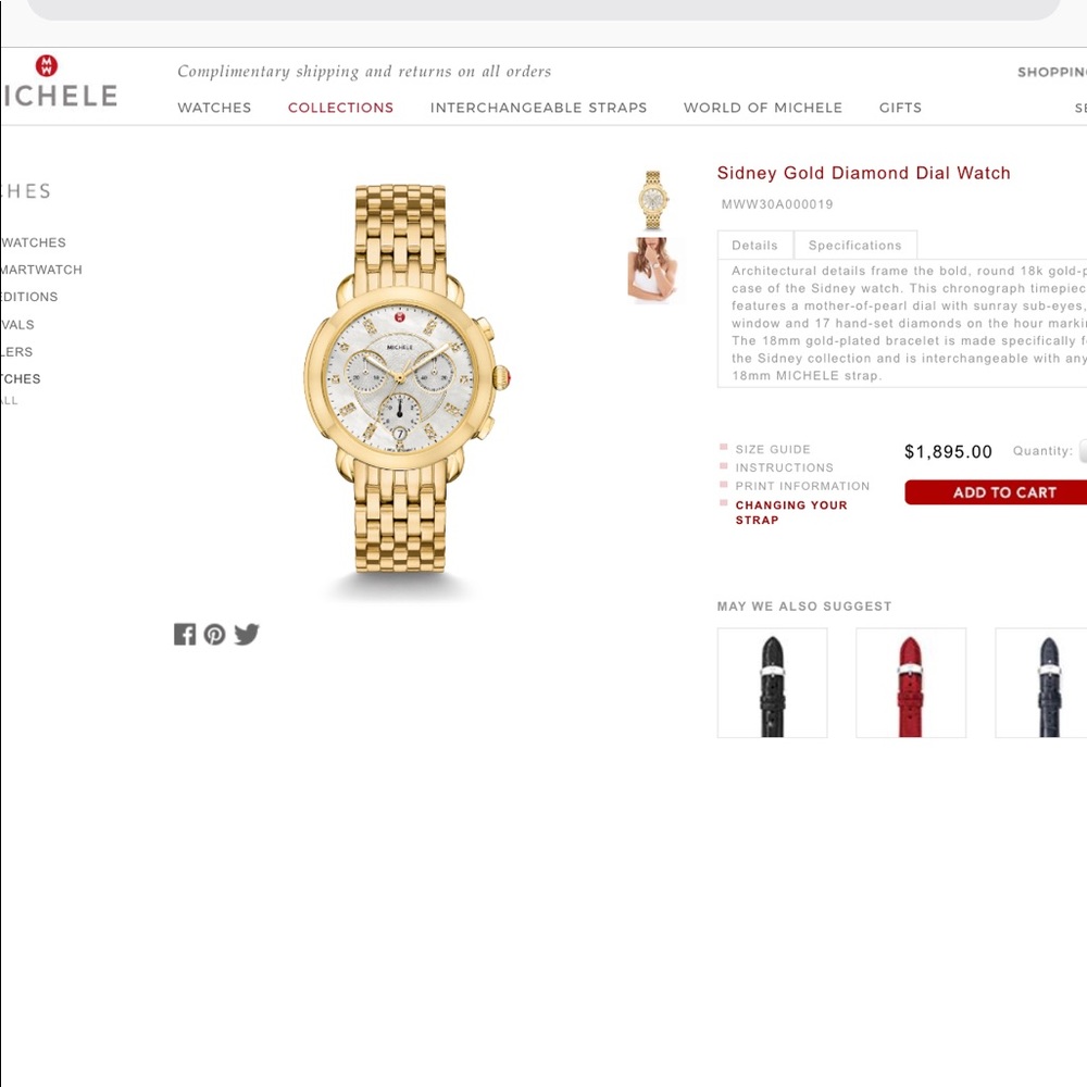 Michele gold watch